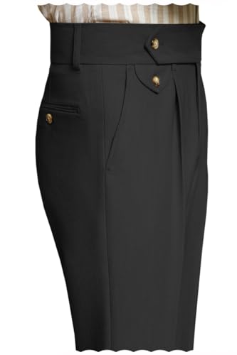 Men's Slim Fit Business Pants Flat Front Classic Fit Dress Pants Casual Straight Trousers