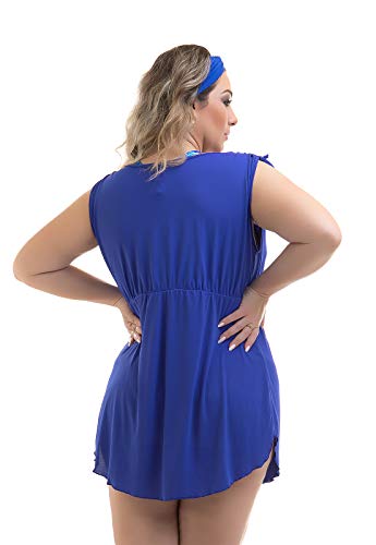 Saída de Praia Plus Size Azul Royal Mayra-48