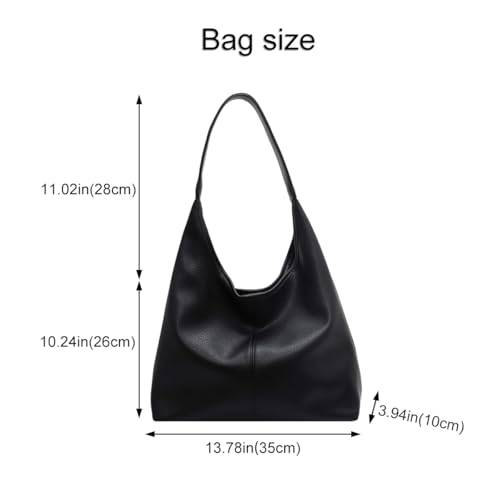 Hobo Bags for Women Slouchy Tote Bag Soft Casual PU Leather Shoulder Purses 2pcs Work Everyday Handbags3