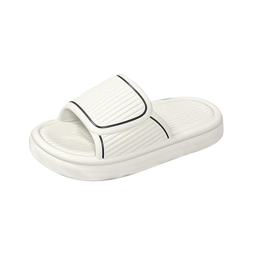Chanclas para mujer y hombre, pantuflas de casa antideslizantes, para baño, dormitorio, piscina, playa, White, 40 EU