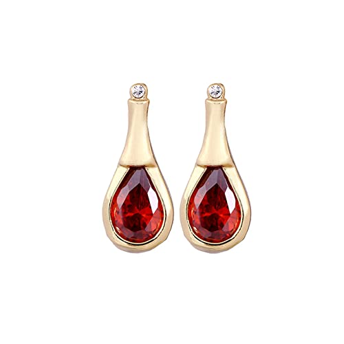 ZQHWYZ 14K Gold Earrings for Women, Bottle with Waterdrop Amethyst Helix Cartilage Stud Earrings for Women Gold