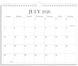 Calendar 2026-2027 - Wall Calendar from July 2026 to December 2027, 2026-27 Wall Hanging Calendar Planner with Thick Paper, 12" x 14.5", Black