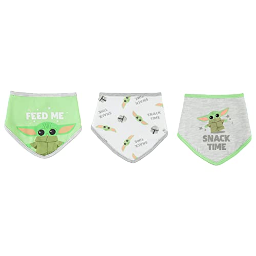 Star Wars Baby Boys Baby Yoda Bandana Bibs 3 Pack Set For Feeding, Teething, And Drooling (Green/White/Grey, 0-12 Months) #TOP1