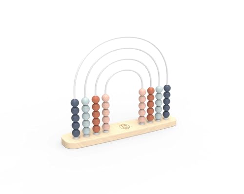 Image of Speedy Monkey Wooden Roller Abacus Toy, Colorful Beads, Develops Hand-Eye Coordination, Color Recognition & Creativity, Smooth Sliding on Stainless Steel Rods, Non-Toxic Paint, Ideal for Kids | colorful sliding beads, roller abacus, wooden bead maze, montessori toys, color recognition, hand-eye coordination, creative