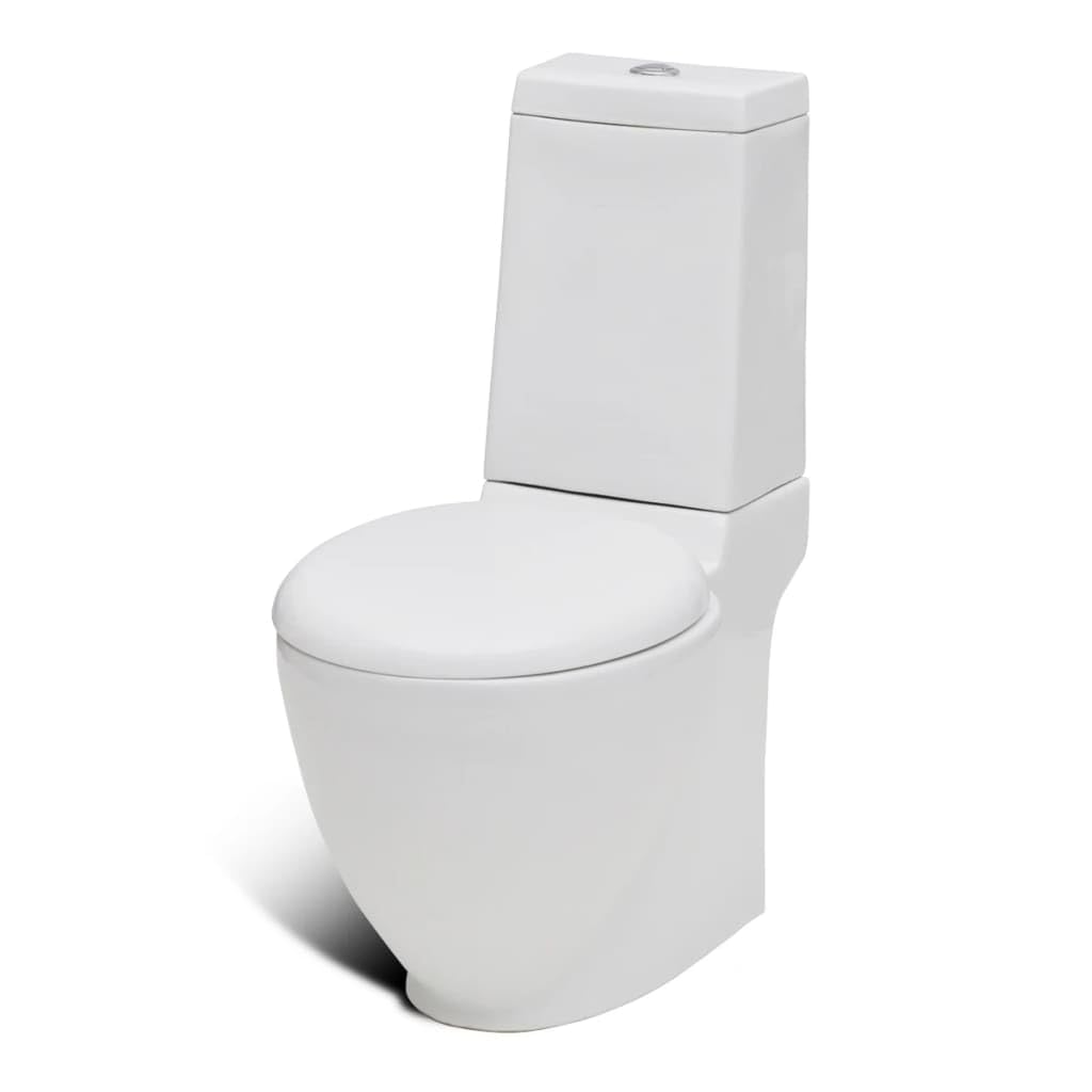 Juego de inodoro y bidé de cerámica blanca con cisterna de cierre suave, tapa de 3/6 litros, para dos cantidades, juego completo para baño e invitados, higiénico, fácil de limpiar