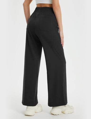 baleaf Women's Hiking Pants Travel Wide Leg Pants with Pockts UPF 50+ Loose Lightweight Water Resistant Work3