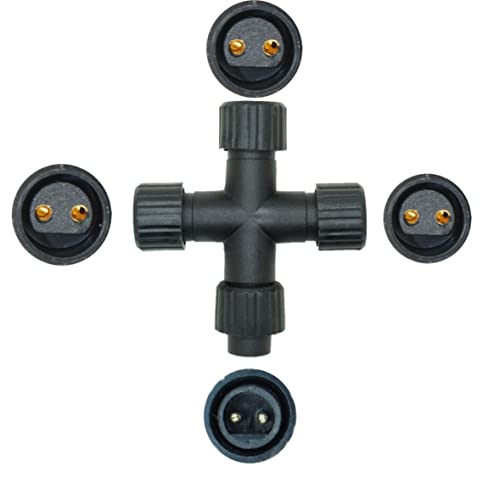 JnDee Waterproof Splitter Connector for Fairy Lights. Two Pins Works with Most Fairy Projectors, String, Net - Image 3
