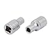 Aexit 25mm Length Hand Operated Tools 1/4-inch Square Drive 4.5mm 12-Point Impact Socket Silver Tone 2pcs Model:31as56qo701
