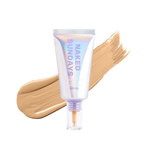 Naked Sundays BeautyScreen SPF 50 Foundation Tint – Tinted Sunscreen & Skincare Makeup with Zinc Oxide, Peptides, Niacinamide – Lightweight Natural Coverage,1 Fair Neutral, 1.01 oz