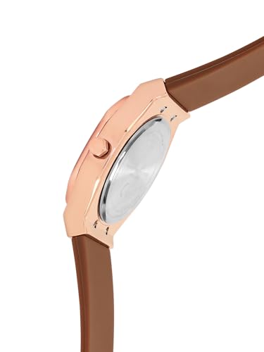 Image of French Connection 3 Hands White Rectangular Dial Silicon Strap | Casual | Premium | MOP Feature | Wrist Watch for Women - FCH002BRL