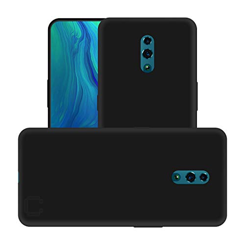 Image of Case Creation for Oppo Reno 2019 Back case, Oppo Reno Slim Flexible Smart Look case with 360 Camera All Angle Protection (Pure Black)