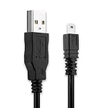 CELLONIC Camera USB Cable Replacement for compatible with Panasonic Lumix DMC-TZ5, DMC-TZ3 Charger 1.5m Lead Fast Charging Data Cable 1A File Transfer - Black PVC