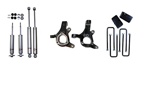 Freedom OffRoad 1999-2006 Silverado Sierra RWD 1500 3\" Lift Spindles 2â€ Lift Blocks w/Shocks