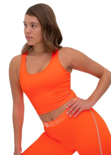 Sujetador de línea larga Ethika Subzero naranja para mujer cómodo 2