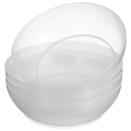 STOBAZA 4 piezas Bandejas de Pesaje Reutilizables de Cocina Cuencos Transparentes de Plástico Abs con Escala Resistentes y Profundos para Medir Alimentos y Evitar Derrames