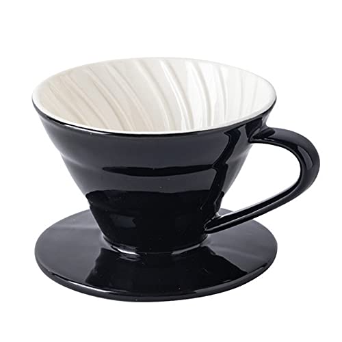 Cangool V60 Kaffeefilterhalter, Porzellan, Größe 02, 1-4 Tassen, Schwarz Kaffeefilter Cover