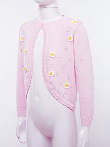 Loyan Kids Girls Knit Long Sleeve Open Front Bolero Shrugs Cardigan Sweater Dress Cover Up4