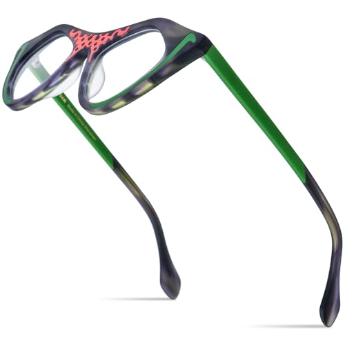 Image of HEPIDEM Multicolor Acetate Glasses Frame Women Cat Eye Eyeglasses Men Optical Spectacles 9291