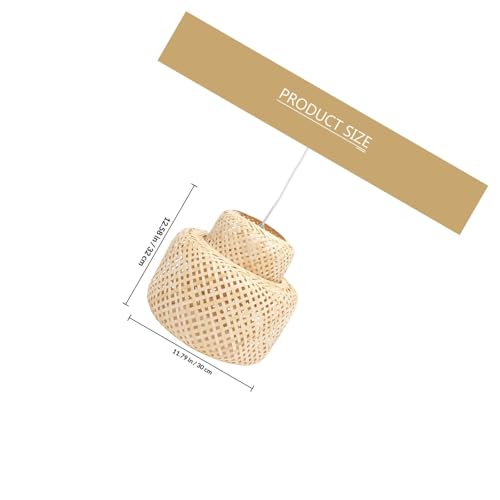 Lámpara colgante de bambú Toddmomy hecha a mano con estructura de metal E27 2