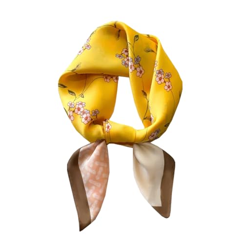 Ecroon Szalik jedwabny szal w dotyku szal chusta na szyję damska jedwabna chusta szalik bandana na nadgarstki, P, jeden rozmiar