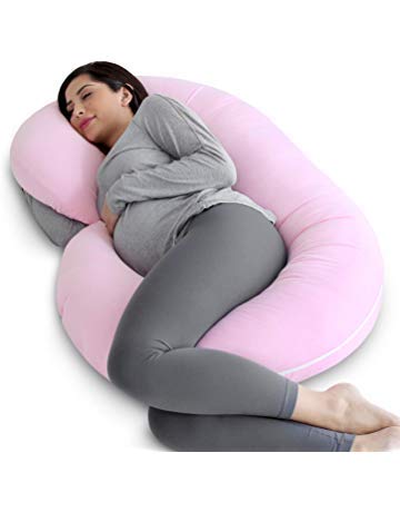 Snoozy Ultra Soft PregnancyPillow/Maternity Pillow Multi Purpose with Removable Cover & Zip (C-Shape)- Light Pink