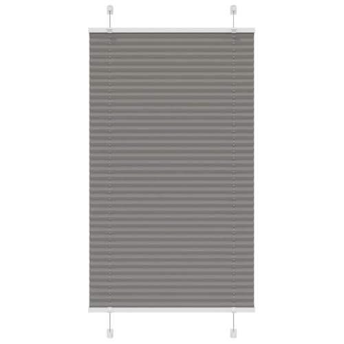 Anthrazitfarbiges Plissee 80x150 cm mit Sichtschutz aus pflegeleichtem Polyester