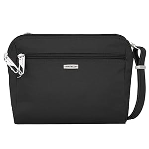 Travelon Women’s Classic Convertible Crossbody & Waist Pack, Black, 8 x 7 x 2