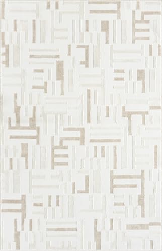 Tapete Abani beige 4' x 6' diseño geométrico miniatura 3