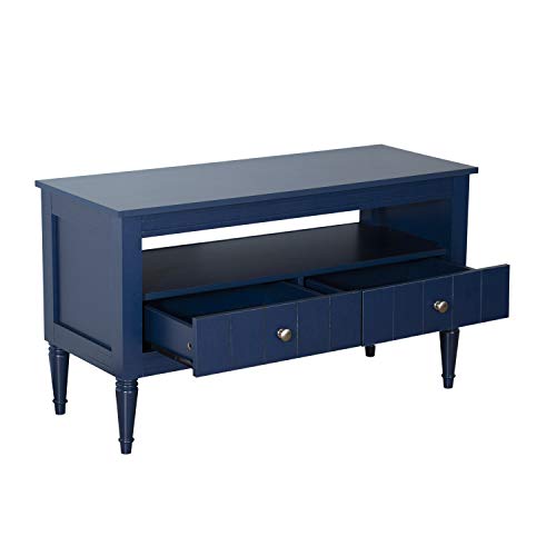 Pellebant 40 Inch TV Stand Media Console Table with Wood Storage Cabinet, Modern Entertainment Center for Flat Screen TV, Gaming Consoles in Living Room, Entertainment Room, Blue