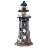 Charme : cette figurine de phare en bois est conçue pour une utilisation intérieure et extérieure, ce qui la rend idéale comme décoration de jardin, de terrasse ou de gâteau pour des événements et célébrations spéciaux