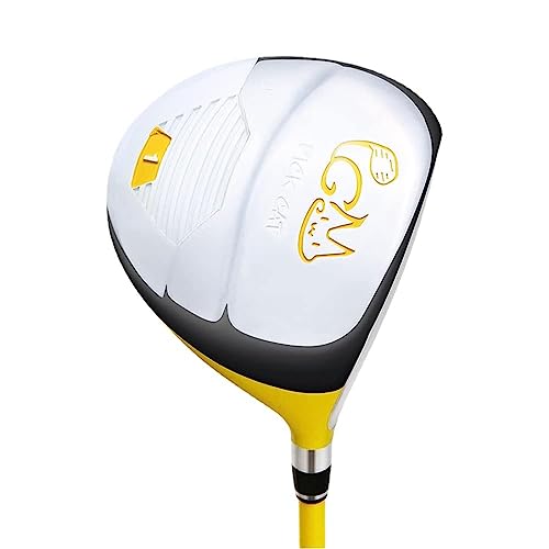 Conjunto de Club de Golf Juvenil Duradero 1 y 5 Madera con SED de Punto Junior, Cubierta incluida, Regalo Ideal para niños de 6 a 8 años, Acabado Amarillo