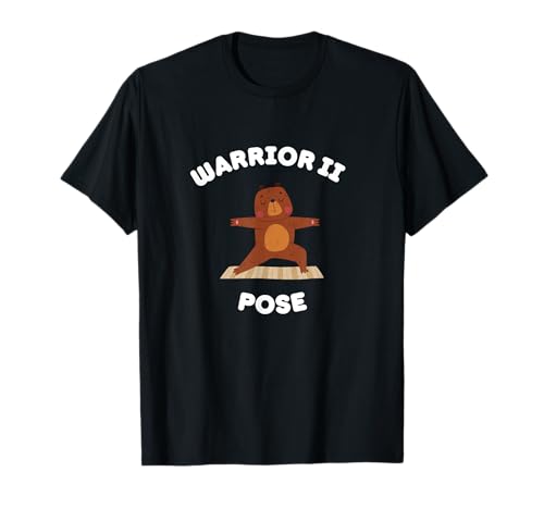 Warrior Pose II Virabhadrasana II Yoga - French Yoga T-Shirt
