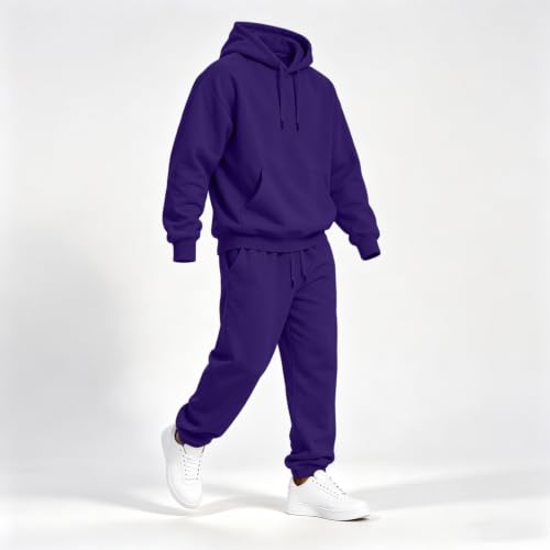 Elneeya Mens Sweatsuits Oversized Jogging Suits Fall Exercise Two Piece Set - image 4