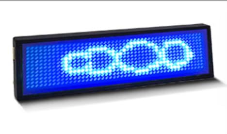 Compatible Scrolling Mini LED Sign LED Name Badge Tag (blue)