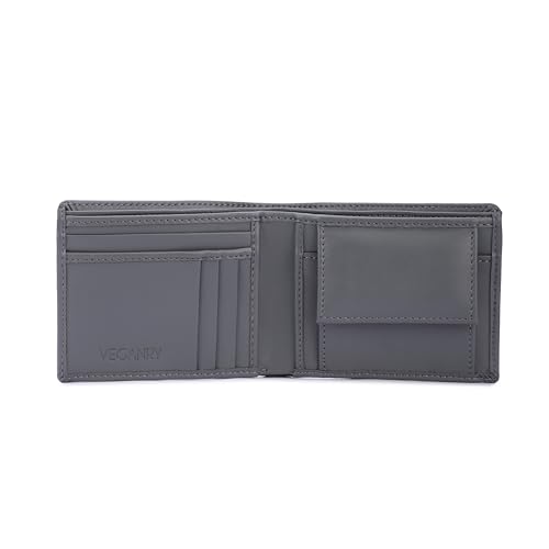 Image of Men's Vegan Leather Wallet | Slim Design | RFID Protected | Lightweight | Durable Bifold | Grey