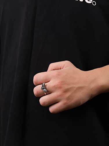 HAQUIL Skull Moth Adjustable Ring, Vintage Insect Bug Ring, Head Luna Moth Jewelry, Retro Skull Moth Jewelry2