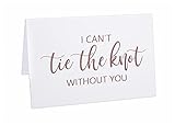 12 Can't Tie the Knot Without You - Rose Gold Foil Card, Rose Gold Foil Interior Envelope and Matte...