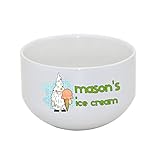 Savvy Sisters Gifts Dad's Personalized Ice Cream Ceramic Bowl Cereal Bowl Gnome Custom Name Ice Cream Lover Gift for Dad Kids Mom Christmas Father's Day Birthday