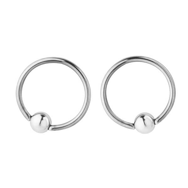 LOOM TREE1 Pairs Stainless Steel Nose Tragus Lip Captive Bead Hoop Ring Silver