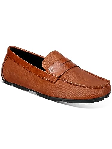 Alfani Mens Brown Penny Comfort Iker Round Toe Slip On Loafers 9.5 M