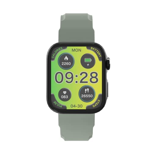 Number Talkfit Pro 1.85" HD Display BT Calling Metal Frame with Rotating Crown AOD Smartwatch, Green