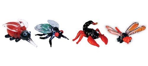 Looking Glass Bugs Miniature Collectible, Pack of 4