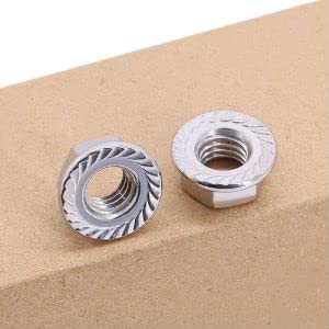 M5-0.8 (50 Pcs) Serrated Flange Nuts, Hex Nuts, Hexagon Head Nuts With Serrated Flange Washer, 304 Stainless Steel 18/8, Din6923 #TOP2