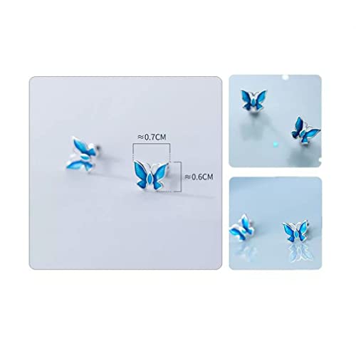Boucles d'oreilles papillon bleu de Saint-Valentin pour les femmes