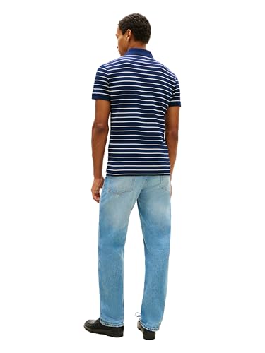 Image of Tommy Hilfiger Men's Short Sleeve Polo Shirts in Slim Fit with Stretch and Organic Pique Cotton