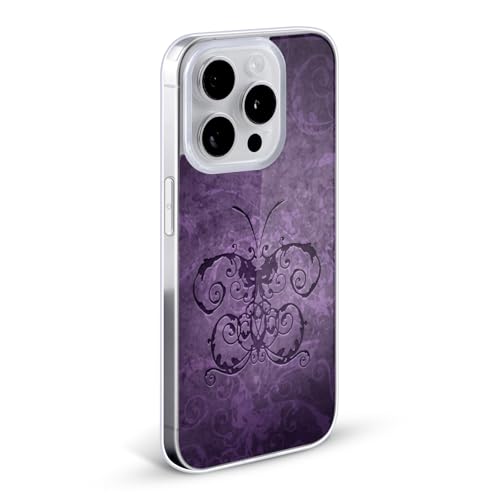 Funda para iPhone 12 Pro Max gel suave silicona carcasa mariposa morada 2