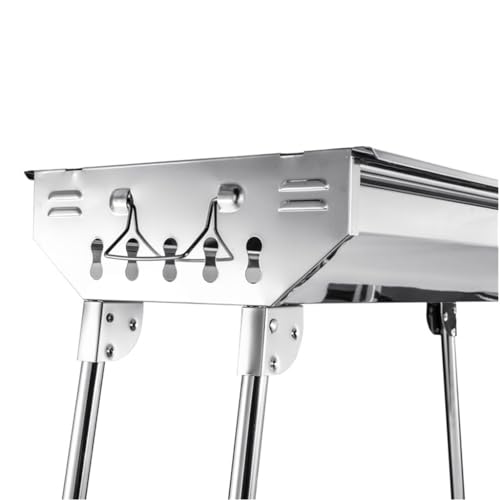 Estufa de barbacoa plegable con doble ala lateral para camping y asado 5