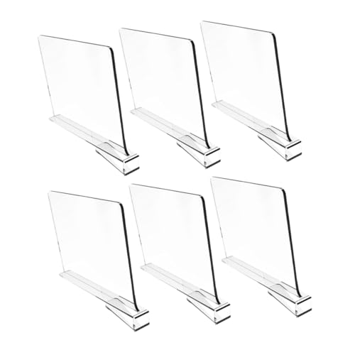 Ipetboom 6 Piezas Organizador de Estantes para Armario Separadores Transparentes para Ropa Accesorios de Almacenamiento Interior Divisores de Estantes Reutilizables y Resistentes