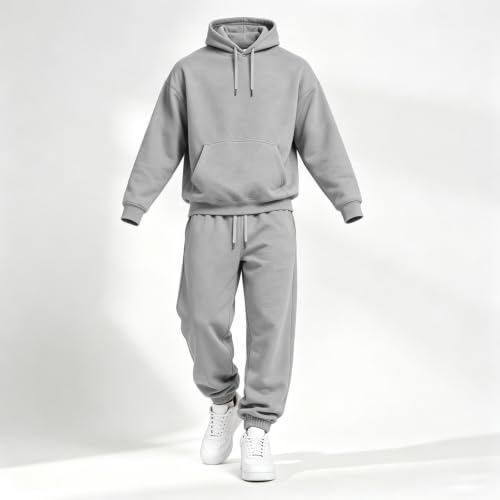 Elneeya Mens Sweatsuits Oversized Jogger Sets Fall Gym 2 Piece Outfit - image 6