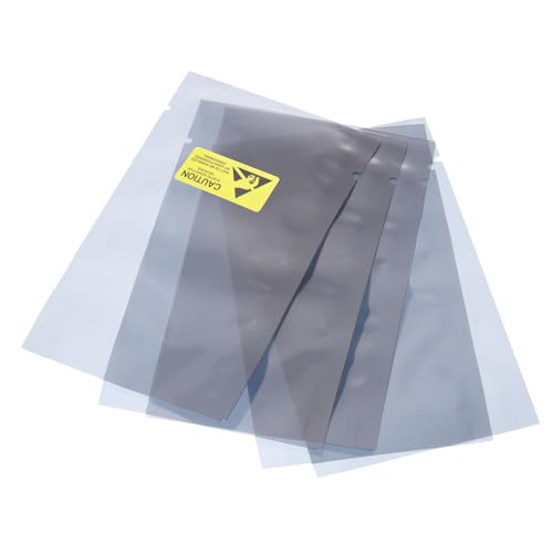 MECCANIXITY Anti Static Bags Shielding Bag 100pcs 2.8x4.3inch(7x11cm) Open Top with Labels for Hard Drive HDD SSD